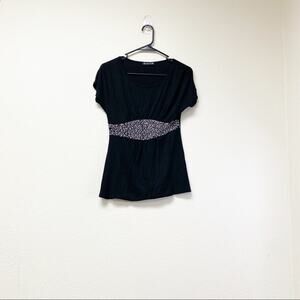 Stargazer Knit Beaded Black Top Silver XS